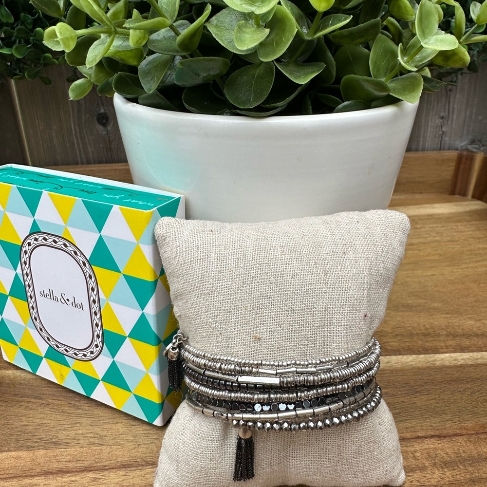 Stella & Dot Celine Wrap Bracelet in Silver
